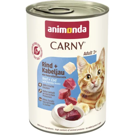ANIMONDA Carny Adult Cat wołowina z dorszem i pietruszką 400g